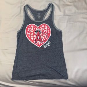Los Angeles Angels gray heart Tank Top
